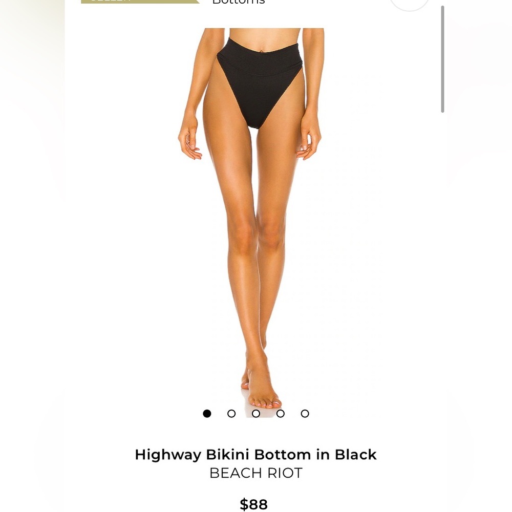 Beach Riot Black Highway Bikini Bottom